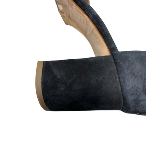 Madewell Regina Ankle-Strap‎ Sandal Black Suede Block Heel Buckle Size US 9 - Picture 8 of 9